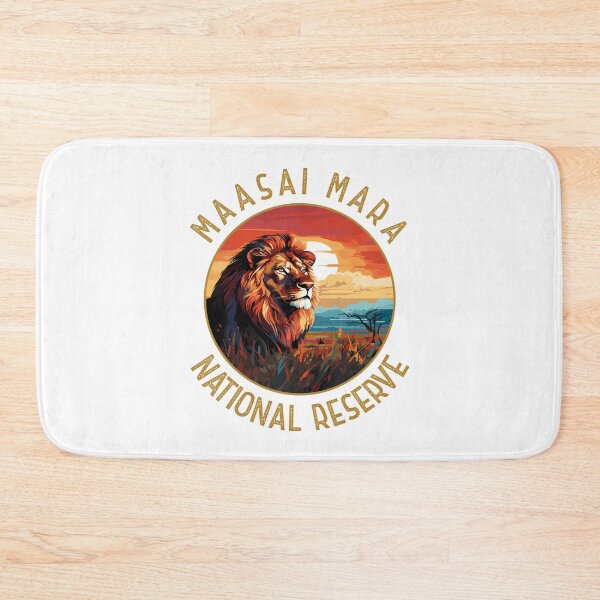 Item preview, Maasai Mara National Reserve Lion Retro Distressed Circle designed and sold by KrisSidDesigns.