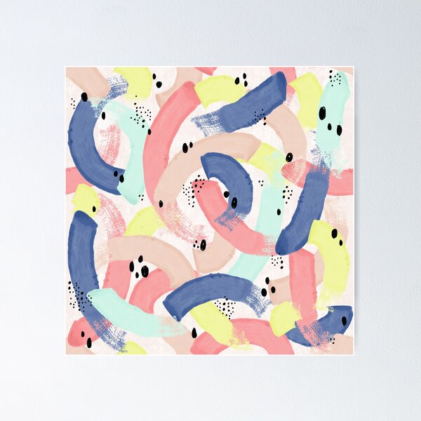 Item preview, Painterly Brushstrokes & Spot Colourful Digital Pattern designed and sold by Dizzywonders.