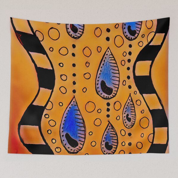 Item preview, Raindrops panel - orange and blue designed and sold by FlossOrFi.