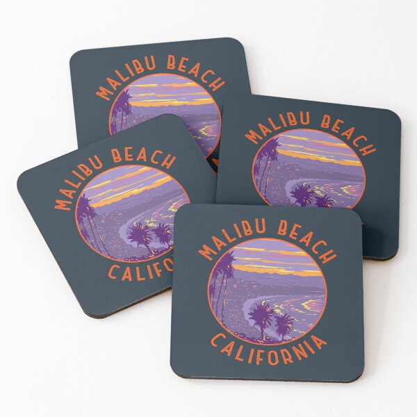 Item preview, Malibu Beach California Retro Distressed Circle designed and sold by KrisSidDesigns.