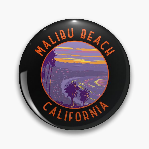 Item preview, Malibu Beach California Retro Distressed Circle designed and sold by KrisSidDesigns.