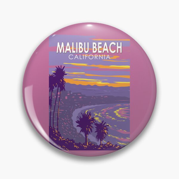 Item preview, Malibu Beach California Travel Art Vintage designed and sold by KrisSidDesigns.