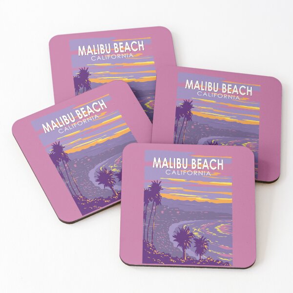 Item preview, Malibu Beach California Travel Art Vintage designed and sold by KrisSidDesigns.