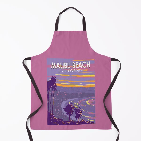 Item preview, Malibu Beach California Travel Art Vintage designed and sold by KrisSidDesigns.