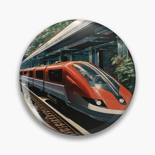 Item preview, Futuristic High-speed Train in a Floral Futuristic Train Station designed and sold by Je-we.