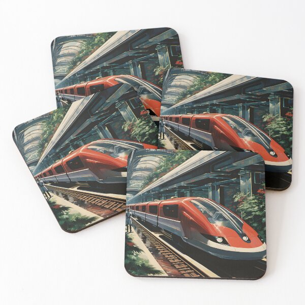 Item preview, Futuristic High-speed Train in a Floral Futuristic Train Station designed and sold by Je-we.