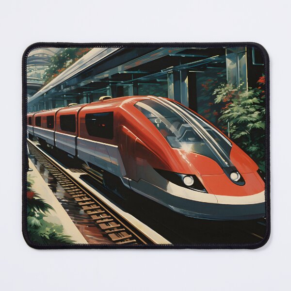 Item preview, Futuristic High-speed Train in a Floral Futuristic Train Station designed and sold by Je-we.