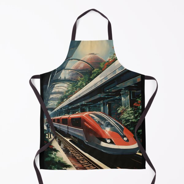 Artikelvorschau, Futuristischer Hochgeschwindigkeitszug in einem floralen futuristischen Bahnhof entworfen und verkauft von Je-we.