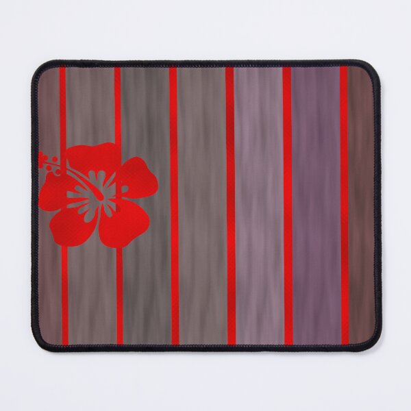 Item preview, Red Hibiscus Flower on Stripes designed and sold by BloomCatB.