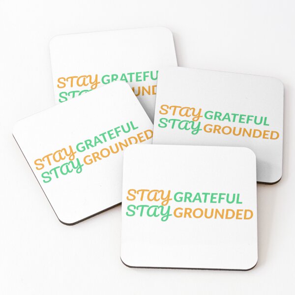 Item preview, Stay Grateful, Stay Grounded Typography Tee designed and sold by Prints Shoppe.