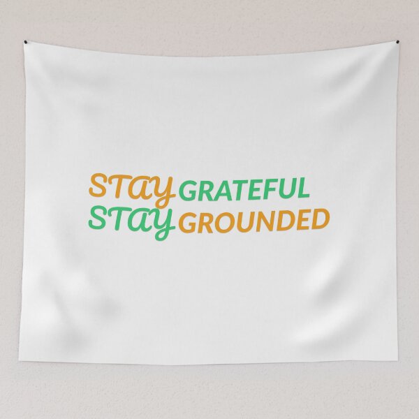 Item preview, Stay Grateful, Stay Grounded Typography Tee designed and sold by Prints Shoppe.