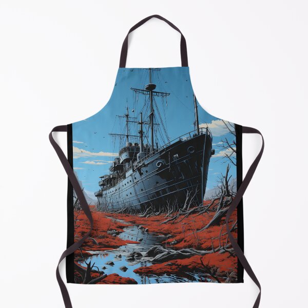 Item preview, Landscape of a Ship Aground Overgrown with Plants in a Post Apocalyptic Wasteland with Swamp designed and sold by Je-we.