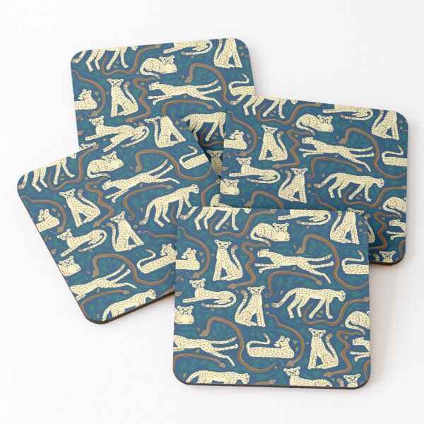 Item preview, Cheetah, Rock Python, and Rooibos Medley | blue brown tan green designed and sold by Ingrid Poole.