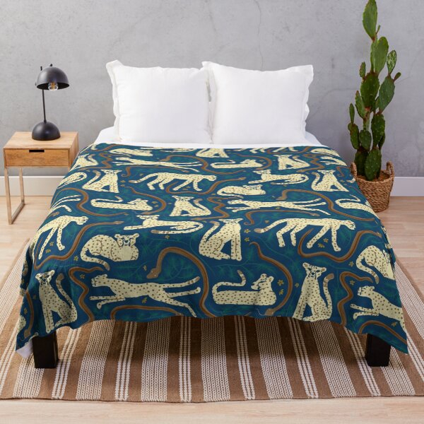 Item preview, Cheetah, Rock Python, and Rooibos Medley | blue brown tan green designed and sold by Ingrid Poole.