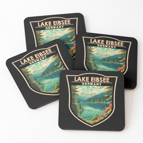 Item preview, Lake Eibsee Germany Travel Art Badge designed and sold by KrisSidDesigns.