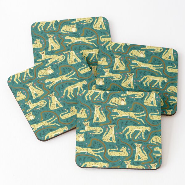 Item preview, Cheetah, Rock Python, and Rooibos Medley | dark green designed and sold by Ingrid Poole.
