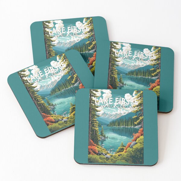 Item preview, Lake Eibsee Germany Travel Art Vintage designed and sold by KrisSidDesigns.