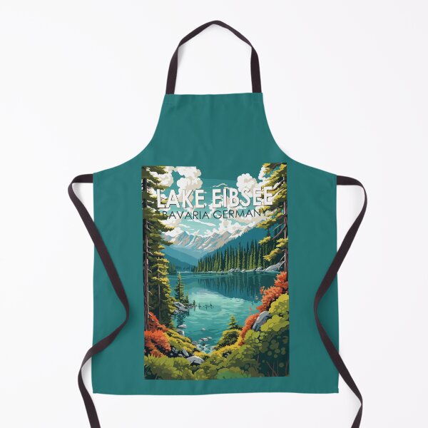 Item preview, Lake Eibsee Germany Travel Art Vintage designed and sold by KrisSidDesigns.