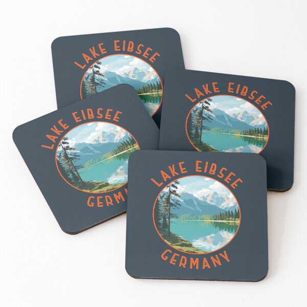 Item preview, Lake Eibsee Germany Retro Distressed Circle designed and sold by KrisSidDesigns.