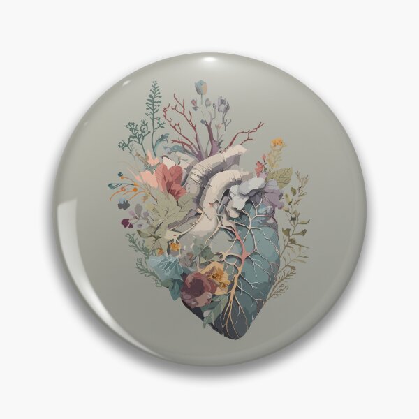 Item preview, Whimsical Anatomy: Foliage and Fantasy, blooming heart cutout for sticker designed and sold by EmeraldeaArt.