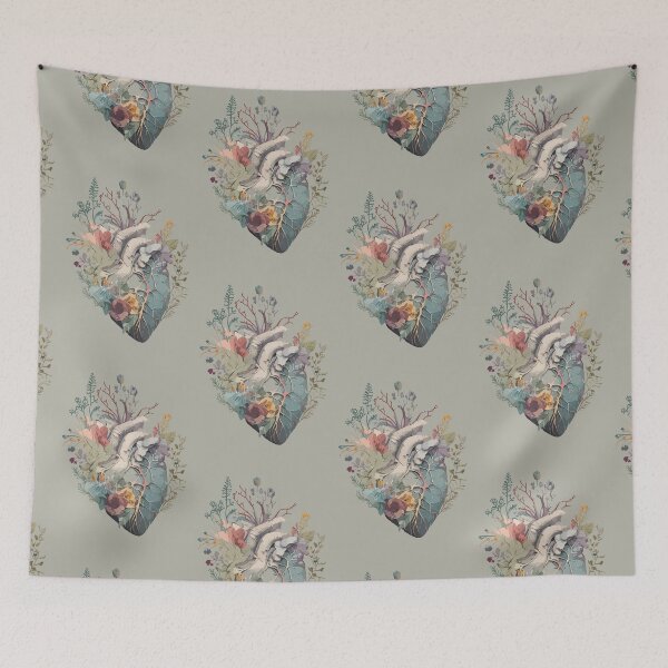 Item preview, Whimsical Anatomy: Foliage and Fantasy, blooming heart cutout for sticker designed and sold by EmeraldeaArt.