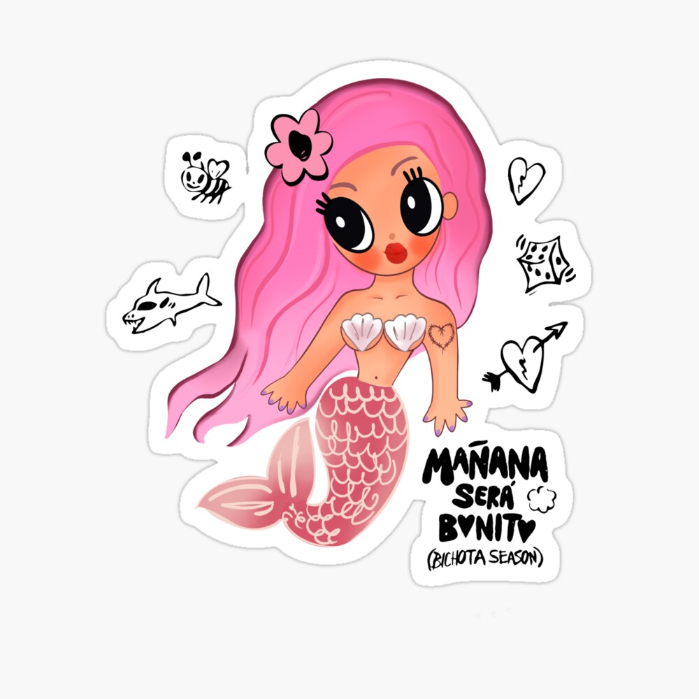 Karol G mermaid pink hair, manana sera bonito, Karol G siren png