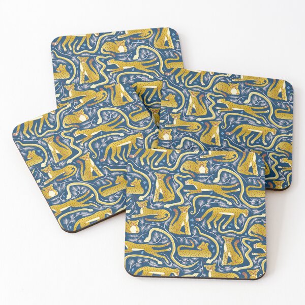 Item preview, Cheetah, Rock Python, and Rooibos Medley | gold dark blue designed and sold by Ingrid Poole.