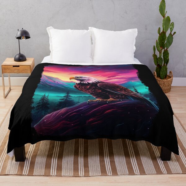 Item preview, Eagle Northern Light Aurora Borealis Scenery Mountains Rivers Trees designed and sold by NLTees.