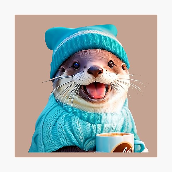 Artikel-Vorschau von Fröhlicher Otter mit Strickkleidung gekleidet, designt und verkauft von FatBirdie.