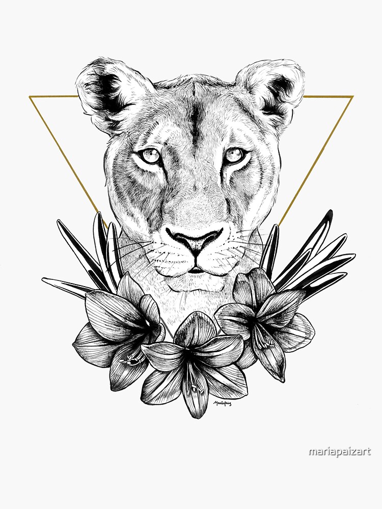 "Lioness of Pride" Sticker for Sale by mariapaizart | Redbubble