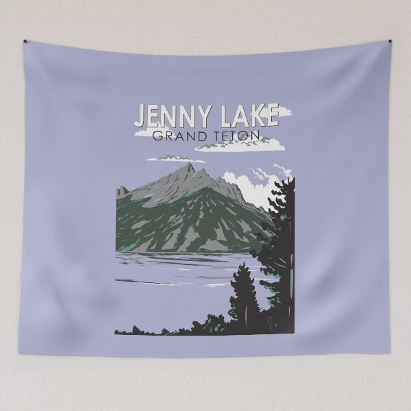 Item preview, Jenny Lake Wyoming Travel Art Vintage designed and sold by KrisSidDesigns.