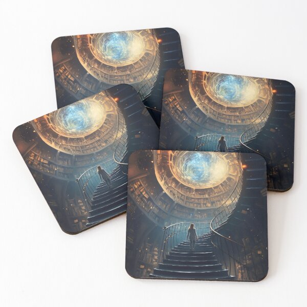 Item preview, Stairway to Infinite Knowledge: A Library in the Fantasy Galaxy designed and sold by oanaunciuleanu.