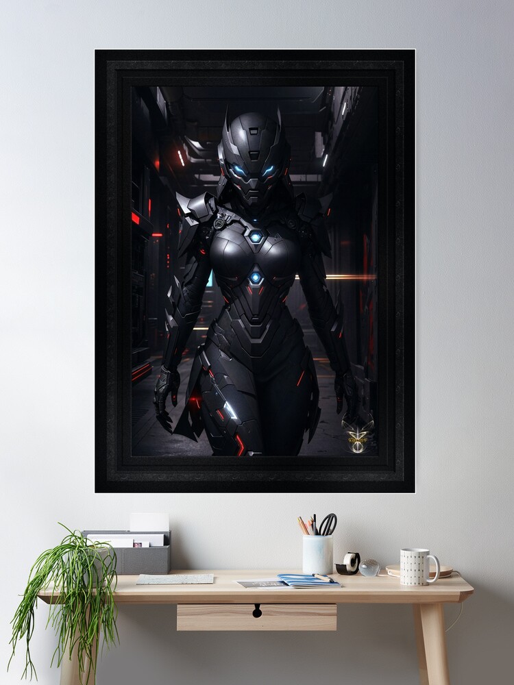 The Renekor Battle Suit Sci-Fi Fantasy AI Concept Art by Xzendor7 Wall Decor Poster