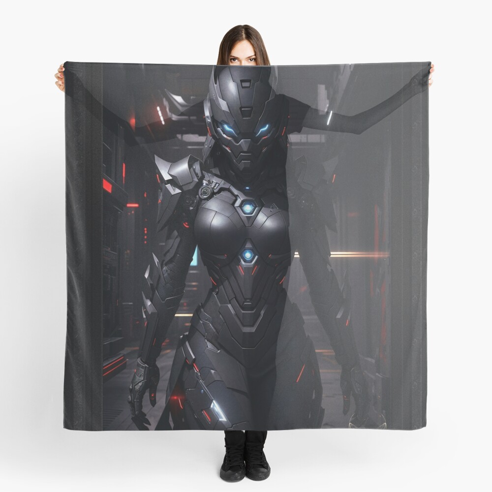 The Renekor Battle Suit Sci-Fi Fantasy AI Concept Art by Xzendor7 Decorative Scarf