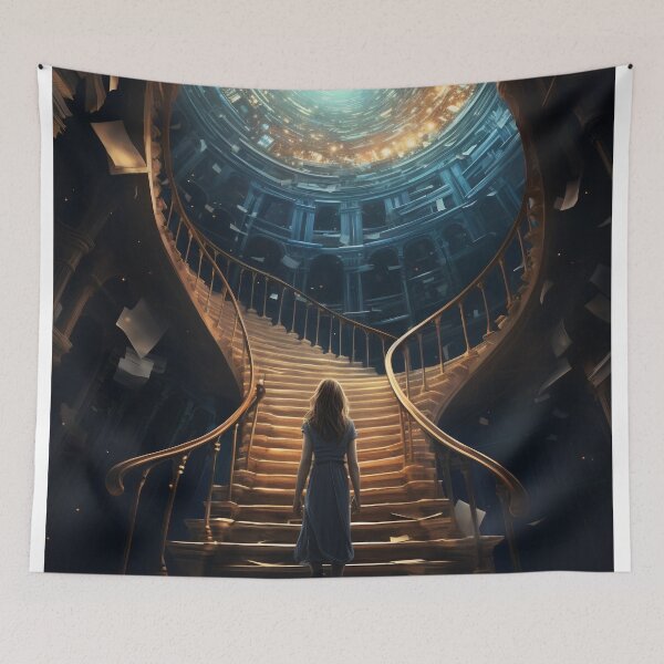 Item preview, Stairway to Infinite Knowledge: A Library in the Fantasy Galaxy designed and sold by oanaunciuleanu.