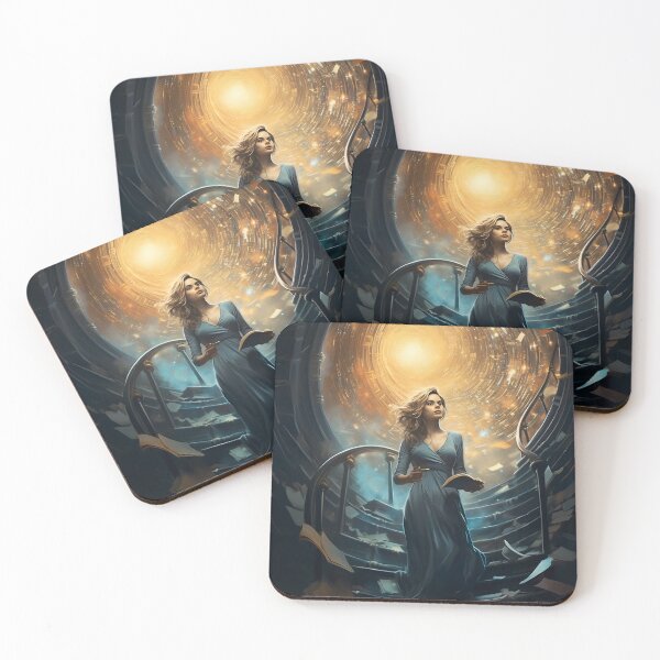 Item preview, Stairway to Infinite Knowledge: A Library in the Fantasy Galaxy designed and sold by oanaunciuleanu.