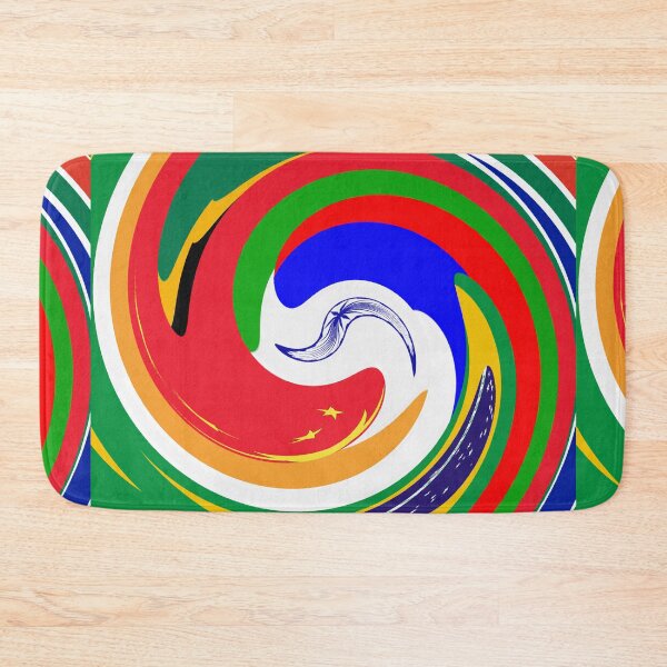 Item preview, FUNNY MULTICOLORED BRICS FLAGS - GEOMETRIC ABSTRACT PAINTING WITH SWIRLING EFFECT designed and sold by Ralek.