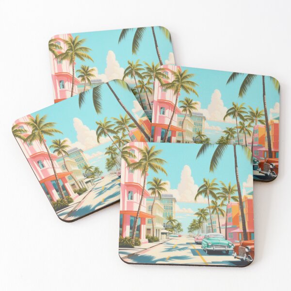 Item preview, Miami Beach Ultra vibrant pop art designed and sold by LLartstation.