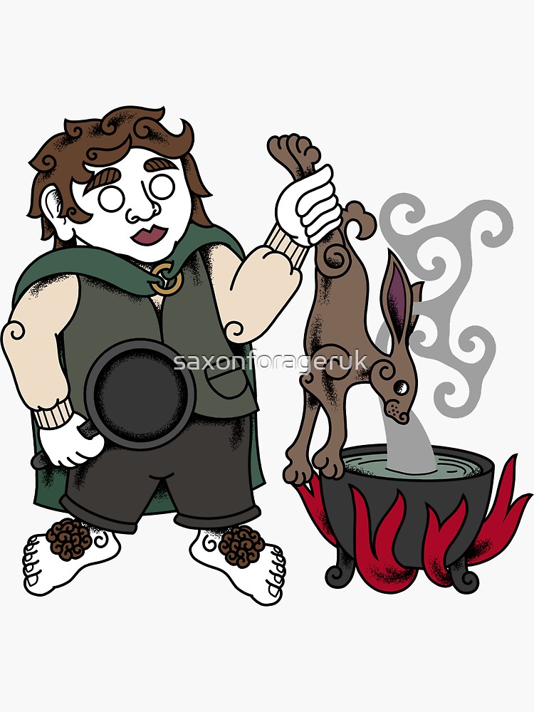 Thumbnail 3 of 3, Sticker, Eat Like A Halfling! designed and sold by saxonforageruk.