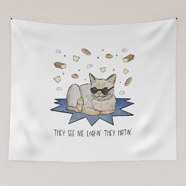 Item preview, They see me loafin' they hatin' cattitude illustration designed and sold by FabiolaSantos.