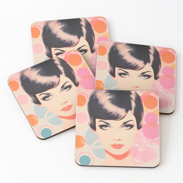 Item preview, Vintage advertising illustration portrait of a model in 50s style designed and sold by GoldenTimesCafe.