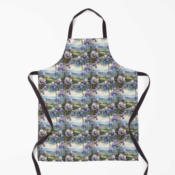 Item preview, purple iris's in a field on a hill on a sunny day designed and sold by imagineinkshop.