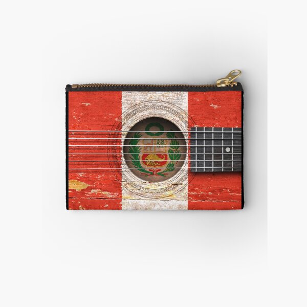 Item preview, Old Vintage Acoustic Guitar with Peruvian Flag designed and sold by JeffBartels.