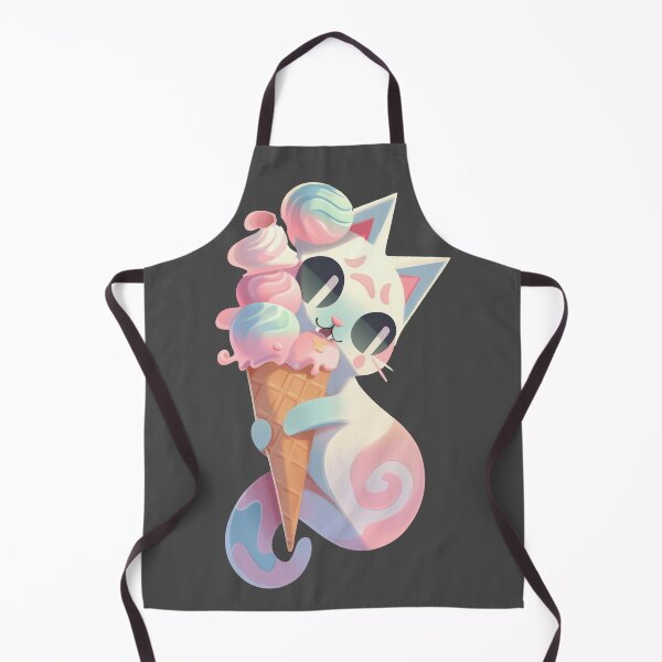 Item preview, Kawaii Ice cream Cat - blue and pink Kitty cat cone designed and sold by Sara-Design2.