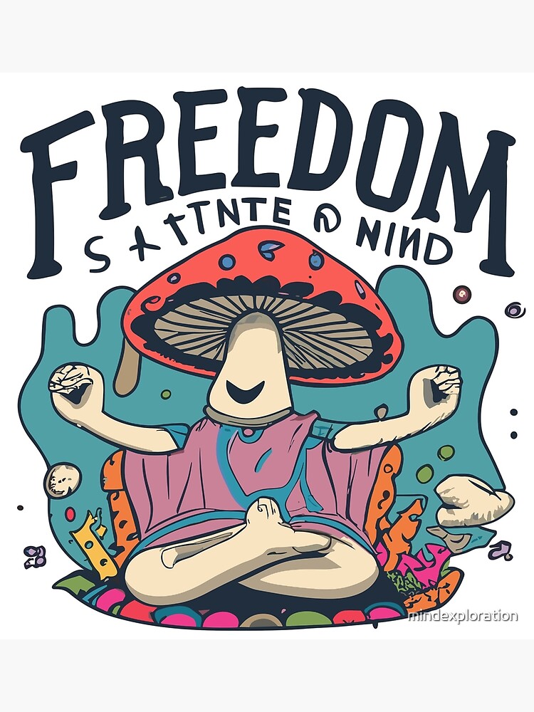 psychedelic art freedom is a state of mind trippy quotes, an art print by  Wiguna A - INPRNT