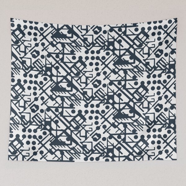 Item preview, Monochrome geometric pattern designed and sold by lamarmarina.