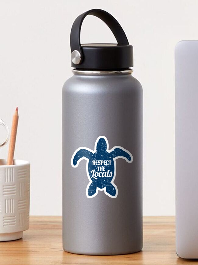 Thumbnail 1 of 3, Sticker, Respect The Locals Sea Turtle Conservation designed and sold by banwa.
