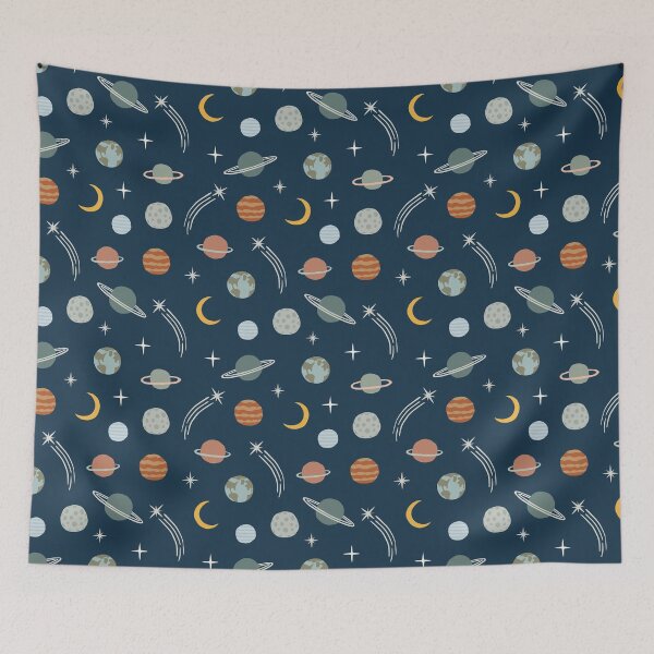 Item preview, simple space - navy blue designed and sold by littlearrow.