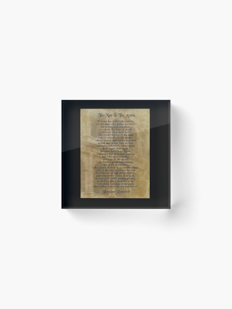 Thumbnail 2 of 5, Acrylic Block, "The man in the arena" Theodore Roosevelt designed and sold by Irisangel.