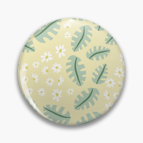 Item preview, Green monstera and white daisies designed and sold by Ingrid Poole.